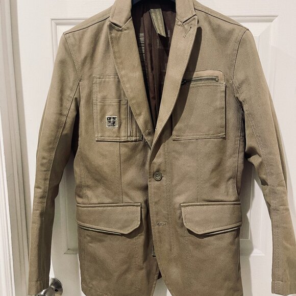 Diesel Cotton Military Utility Jacket Blazer S olive green - Picture 1 of 10